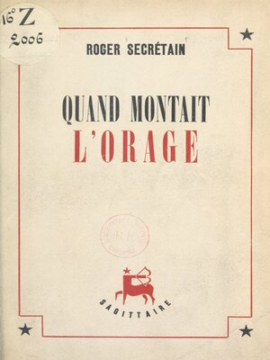 cover image of Quand montait l'orage